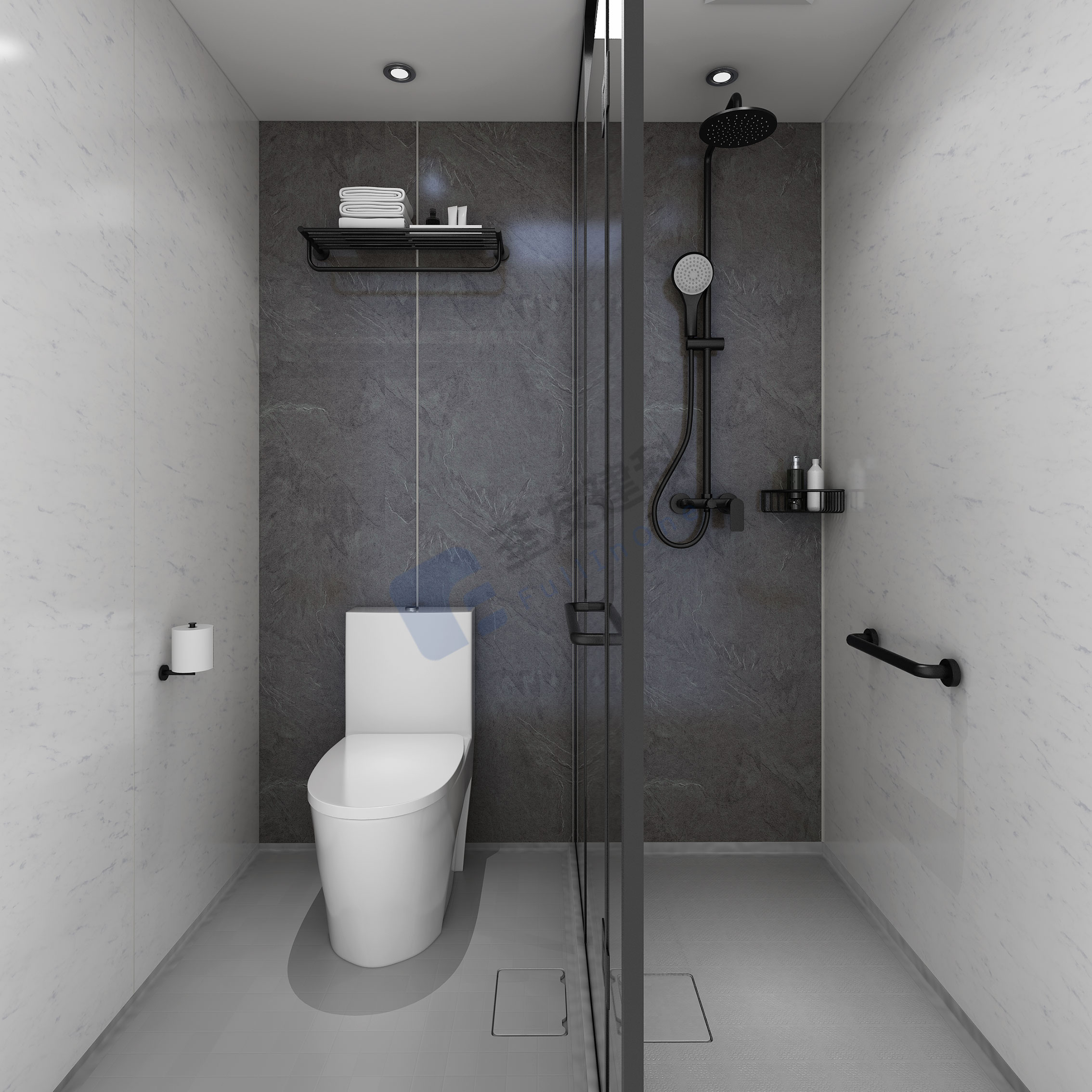 模块化浴室舱预制浴室单元，带卫生间和淋浴